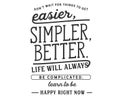 DonÃ¢â¬â¢t wait for things to get easier, simpler, better. Life will always be complicated